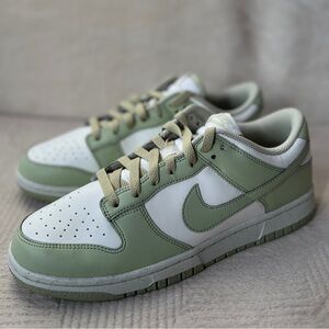 NEW Womens Size 9 Nike Dunk Low Leather Olive Aura/Coconut Milk/White/Sail Shoe